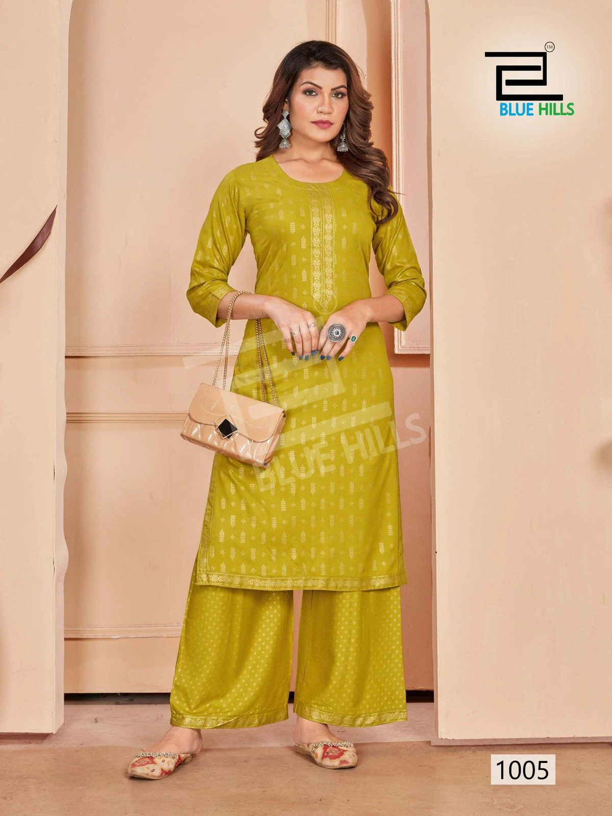 Blue Hills Reel Rayon 14Kg Wholesale Kurti with Palazzo Catalog — Wholesale Kurtis, Blue Hills wholesale from Surat — Photo 6
